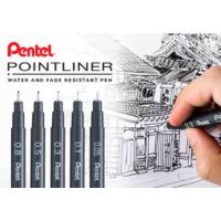 Pentel pointliner I ปากกาตัดเส้นกันน้ำหมึกสีดำ