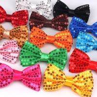 {EDDLYT}เลื่อม Bowtie การแสดงบนเวทีผูกสำหรับผู้ชายผู้หญิงแฟชั่นทีมเต้นรำกุทัณฑ์ Paillette พรรคที่มีสีสันเงาเลื่อมโบว์ผูก