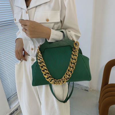 Shell Luxury Tote Bag PU Leather Pleated Trendy Shoulder Bag for Women 2021 Clutch Purses Designer Handbag High Quality Satchels