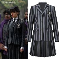 ☃ Addams School Uniform Costume 2023 New Vestidos Kids Mesh Dresses Costumes