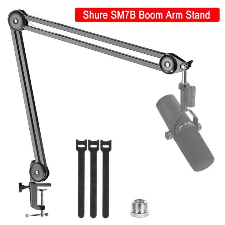 Shure SM7B Mic Boom Arm With Pop Filter Suspension Boom Scissor Arm
