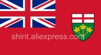 Canada Flag of Ontario 3ft x 5ft Polyester Banner Flying 150* 90cm Custom outdoor Nails  Screws Fasteners