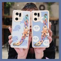 cute Liquid silicone shell Phone Case For OPPO Find X5 Pro high-grade Nordic style imitation leather Anti drop airbag