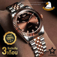 AMERICA EAGLE นาฬิกาข้อมือสุภาพบุรุษ สายสแตนเลส รุ่น SW8001G – PINKGOLD/BROWN