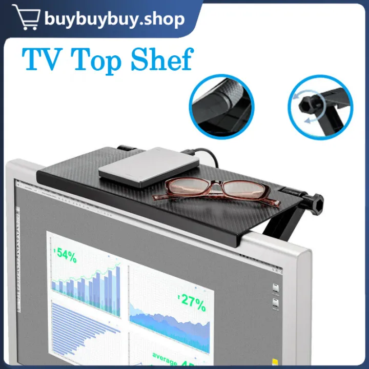 Adjustable TV Screen Caddy TV Top Storage Shelf Computer Screen