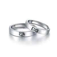 Dog bone ring couple model of men and women a pair of silver plated contracted niche to commemorate the birthday gifts to buddhist monastic discipline