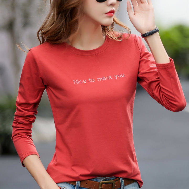 letter-embroidery-2022-autumn-cotton-t-shirt-spring-women-long-sleeve-casual-red-t-shirts-fashion-o-neck-blue-yellow-simple-tops