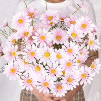 hot【cw】 Garden Decoration Artificial Gerbera Bouquet 52cm 5Heads Fake Flowers Wedding Birthday Supplies