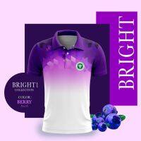 ۞▧ เสื้อโปโล (ชิคโค่) Bright1 สีม่วง (เลือกตราหน่วยงานได้ สาธารณสุข สพฐ อปท มหาดไทย อสม และอื่นๆ)