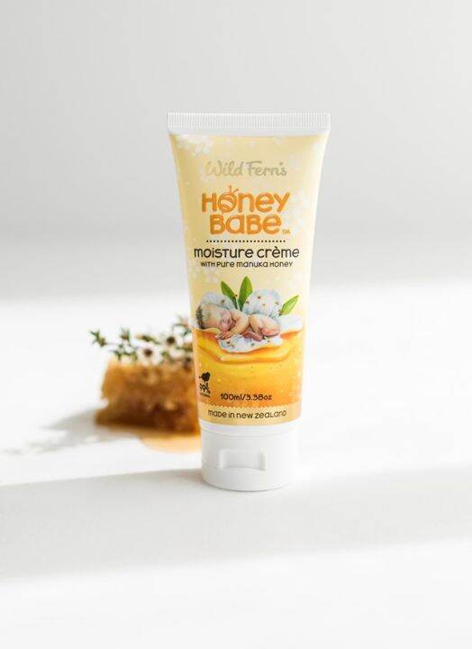 wild-ferns-ไวล์ดเฟิร์นส-honey-babe-moisture-creme-pure-manuka-honey-ฮันนี่-เบบ-มอยส์เจอร์-ครีม-น้ำผึ้งมานูก้า-สำหรับแม่และเด็ก-300-g