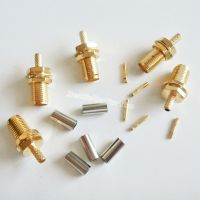 10Pcs SMA Female Nut Bulkhead Crimp For RG174 RG316 RG179 Cable RF Connector