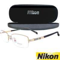 Nikon แว่นตา รุ่น NC-1338 กรอบแว่นตา Eyeglass frame ( สำหรับตัดเลนส์ ) ทรงสปอร์ต วัสดุ สแตนเลสสตีล หรือเหล็กกล้าไร้สนิม Stainless Steel ขาสปริง Spectacles EyewearTop Glasses