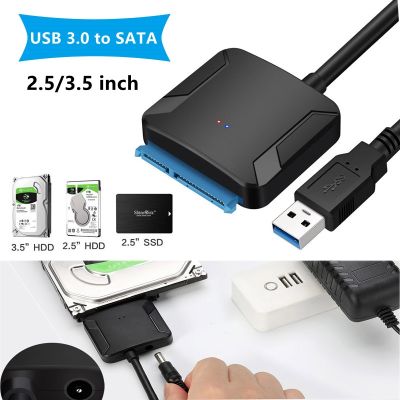 【YF】 USB 3.0 To Sata Cable III Hard Drive Converter for 3.5/2.5 Inch External HDD with 12V/2A