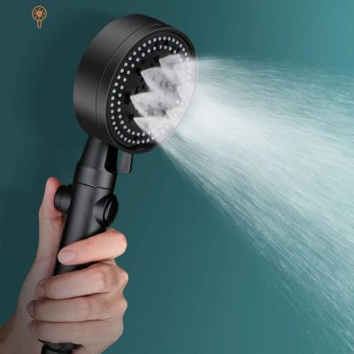 5 Modes Shower Head Adjustable High Pressure Water Saving Spa Shower Head One-key Stop Water Household Bathroom Accessories  by Hs2023