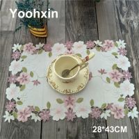 Modern Table Place Mat Pad Cloth Embroidery Cup Mug Coffee Tea Doily Drink Coaster Christmas Decoration Dinner Party Kitchen