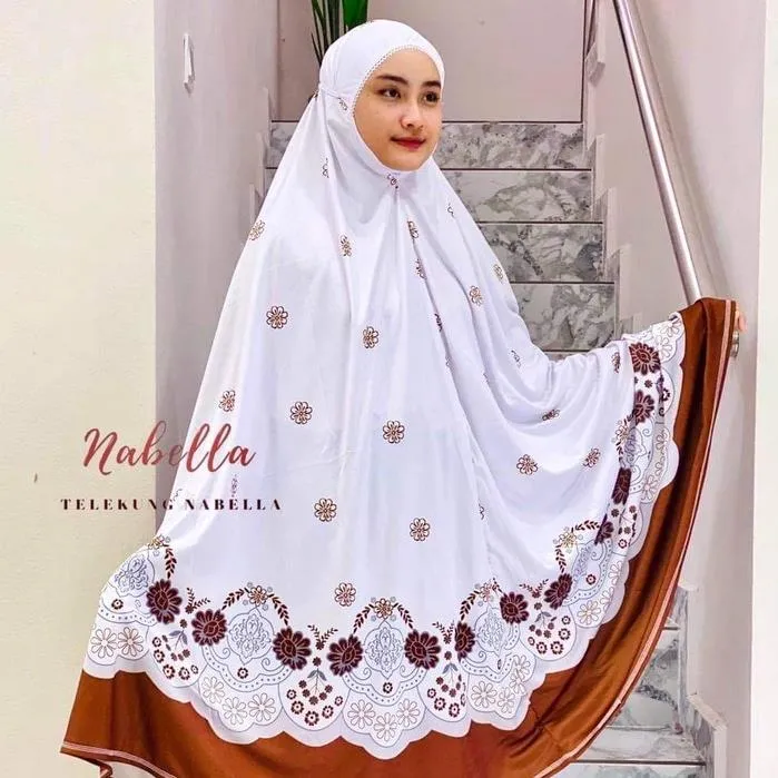 Nabella Telekung Floral Bunga Telekung Flora Telekung Solat Kain