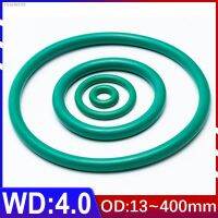 ❐ Wire Diameter 4mm FKM Fluororubber O-Ring Sealing Ring OD 13mm-400mm Green Seal Gasket Ringcorrosion Resistant Heat 250°C 300°C