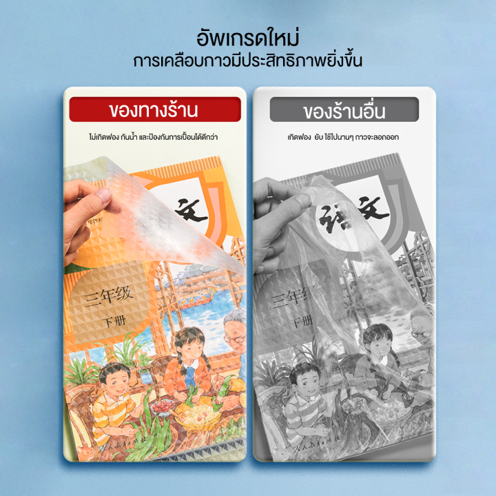 พร้อมส่ง-เคลือบปกหนังสือ-แผ่นเคลือบปกหนังสือ-พลาสติกห่อปกหนังสือ-แพ็ค-10-แผ่น-30แผ่น