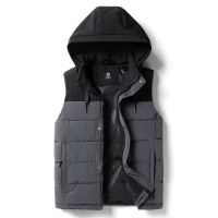 Men  Autumn New Thick Hooded Sleeveless Vest Jacket WaistCoat Men Winter Outwear Fashion Casual Warm Cotton Vests Waistcoat