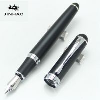 JINHAO X750 Fountain Pen Matte Black Pen Silver Clip 18KGP Caneta 0.5mm Nib Luxury 14.2*1.2cm  Pens