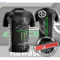 New！Z8OO 2023！Kawasaki BU Black Shirt (Tidur pendek/Tidur panjang) High quality products （Freeprinting of names）