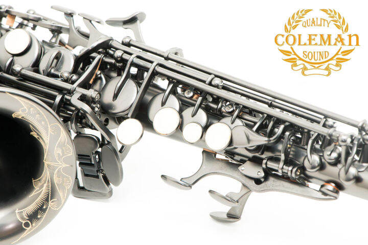 แซกโซโฟน-saxophone-curved-soprano-coleman-clc-552s-matt-black-nickel