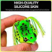 +【‘ Frog Lure Bionic Soft Tube Bait Artificial Fishing Lure With Double Hooks 3D Eyes Plastic Frog Outdoor Fishing Accessories