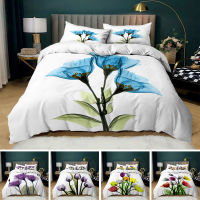 Morning Glory Printing Duvet Cover for Girls Teen Comforter Cover Zipper Design Single Queen King Bed Linens 23Pcs Bedding Set