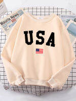 HotUsa American Flag รักชาติ Street Hoody ผู้หญิง Simple Oversize Sweatshirt Street All-Match เสื้อผ้า Hipster S-XXL หญิง Tops