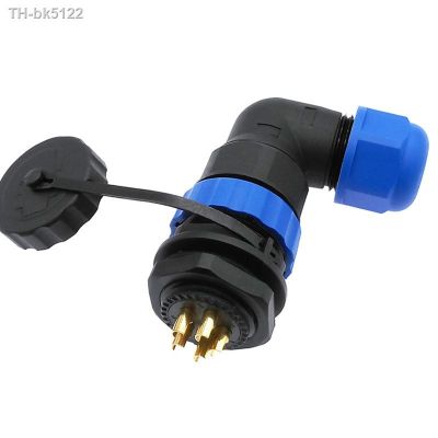 ✉☃☊ SP20 90 degree elbow waterproof connector 2pin 3/4/5/6/7/8/9/10/12/14Pin IP68 Industrial power angle connectors