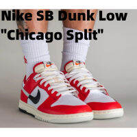 2023 รองเท้ากีฬาลำลองสำหรับผู้ชายและผู้หญิง SB Low Chicago Split รองเท้าผ้าใบรองเท้าสเก็ตบอร์ดสีขาว Red Split Chicago 2.0.DZ2536-600