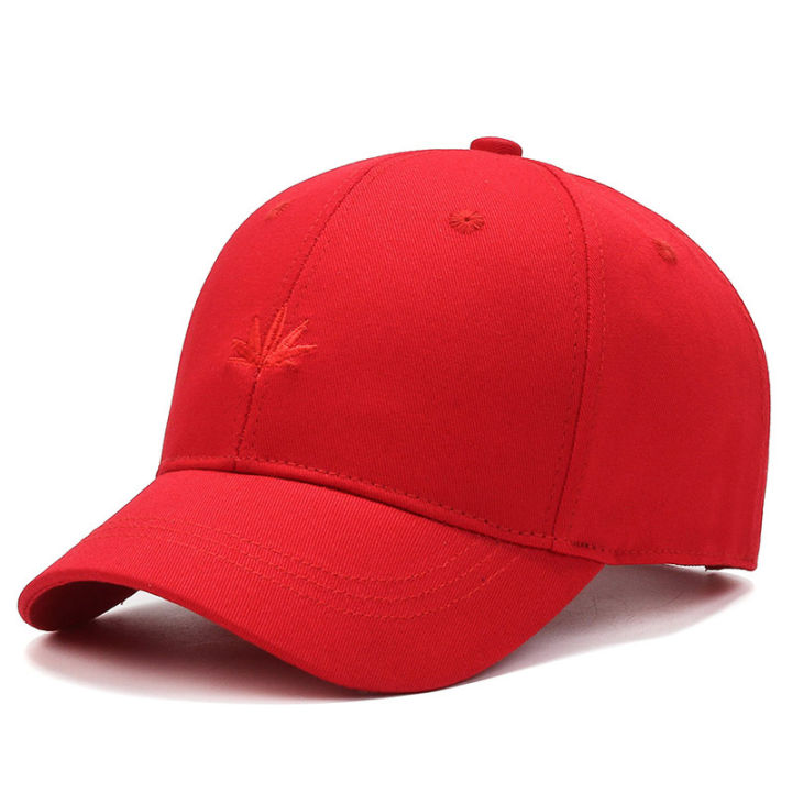 ในสต็อก-สีทึบผู้ชายและผู้หญิงหมวกยอดแหลมหมวกปักใบพิมพ์-hardtop-หมวกเบสบอลหมวกป้องกันแสงแดดกีฬาสบายๆหมวกปีกสั้น