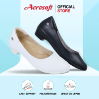 Aerosoft รองเท้าพยาบาล รองเท้าหนัง รุ่น CW3431 สีขาว / สีดำ