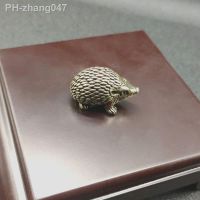 Solid Pure Copper Hedgehog Figurines Miniatures Office Desktop Small Ornaments Retro Brass Animal Tea Pet Decoration Gift