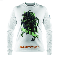 Frontliner Covid T-shirt ( WHITE COLOR) Motorcycle Jersey Long Sleeve Size S-3XL{plenty}