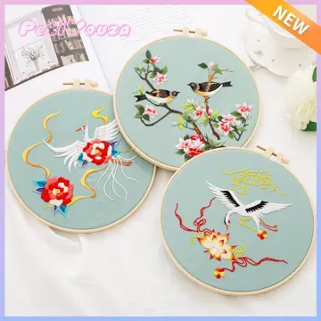 Embroidery Kits For Beginners Hand Embroidery Colorful Flower Plant Diy  Kits With Embroidery Hoops Needles Threads