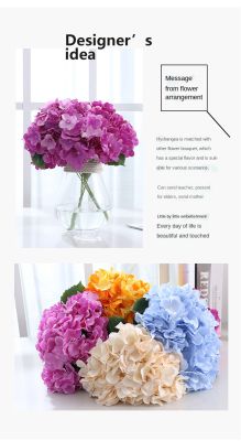 【DT】 hot  Simulation Mallorca Artificial Flower Big 5 Hydrangea Silk Cloth Home Living Room Table Decoration Wedding Fake Flower BlueTH