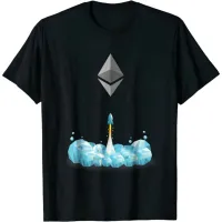 มาใหม่ที่กำหนดเองแขนสั้นเสื้อยืด ethereum ไปยัง moeth CRYPTO สกุลเงิน eths ผ้าฝ้าย100 วันพ่อของขวัญที่ยอดเยี่ยมผู้ชายเสื้อยืด