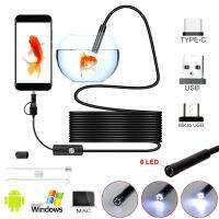 5.5มิลลิเมตรมินิกล้อง Endoscope Type C ตรวจสอบ USB Borescope กล้องที่มีความยืดหยุ่น IP67กันน้ำ6LEDs ปรับกล้อง Endoscope