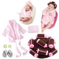 、‘】【= Baby Photo Ing  Accessories Bath Robe Headwrap Plush Bathrobe Towel Infant Costume Photostudio Posing Suit Newborns Shower