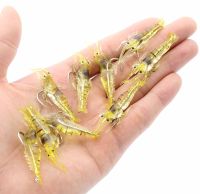 10PCS Isca Artificial Soft Shrimp Lure Worm For Fishing Bait 1.3g/5cm Hook Sharp Crankbait Lures Silicone Shone Prawn Bait Pesca Accessories