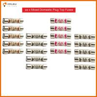 PPILMN 10Pcs อุปกรณ์ไฟฟ้า ปลั๊กไฟ 3-13A Quick Fast Blow ปลั๊กอังกฤษ ฟิวส์เซรามิค BS1362