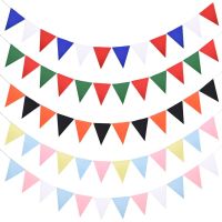 Colored Felt Cloth Garland Flags Bunting Wedding Birthday Party Decor Wall Hanging Banners Baby Shower Supplies Take Photo Props