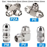 Copper Plated Nickel Pneumatic Air Quick Connector for Hose Tube OD 4MM 6 8 10 12 14 16MM Fast Joint Connection PV PE PM PZA PU Pipe Fittings Accessor