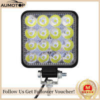 【MotorrTop】1Pcs 48W 3.3นิ้ว LED Work Light Square Spot ไฟ6500K LED Driving Light สำหรับรถบรรทุก Off-Road ATV SUV เรือ9-30V ยานพาหนะ