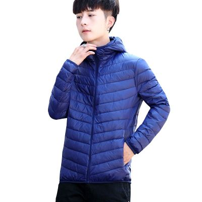 ZZOOI Winter new high quality mens Down Coat Large size Male Ultra Light Down Jacket Men Windbreaker Feather Light weigt Hooded Winter