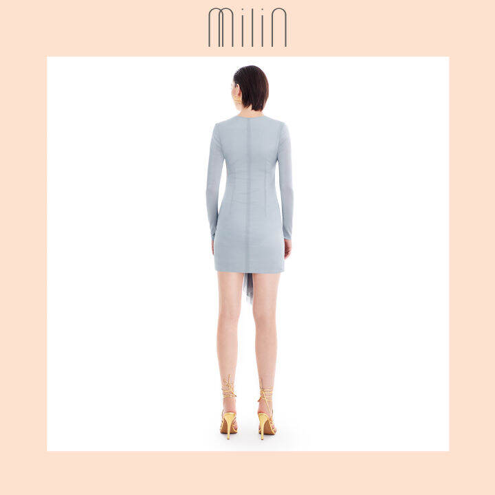 milin-long-sleeves-sweet-heart-ruched-mini-dress-เดรสสั้นแขนยาวดีเทลแต่งรูดช่วงอก-corylus-dress