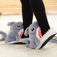 CODSheng luo 【READY STOCK】Men Women Winter Shark Slippers Crocodile Shoes Floor Plush Slippers Warm Home House Indoor