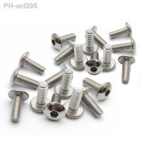 20pcs Stainless Steel Big Flat Round Head Inner Hexagon Screw Bolt M6 6mm M5 5mm for Motorcycle Scooter ATV Moped Plastic Cover