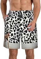 KoNsev Lodge Bear Deer Mens Swim Trunks Quick Dry Summer Beach Shorts with Pockets and Mesh Lining